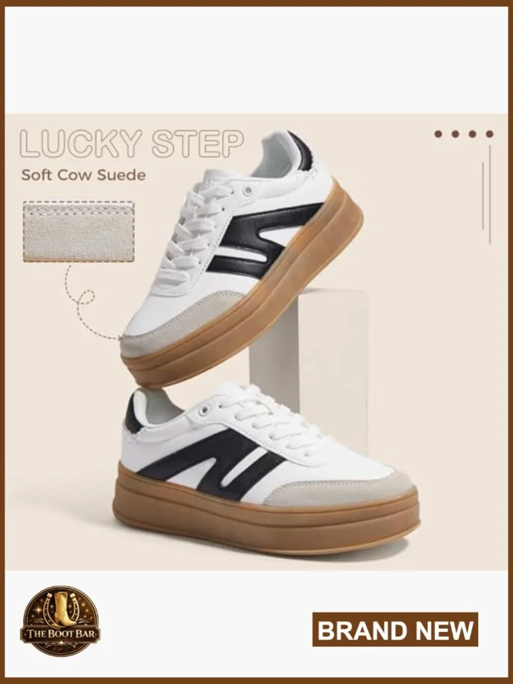 Women's Platform Retro Fashion Sneakers Chunky Thick Sole Lace-Up Casual